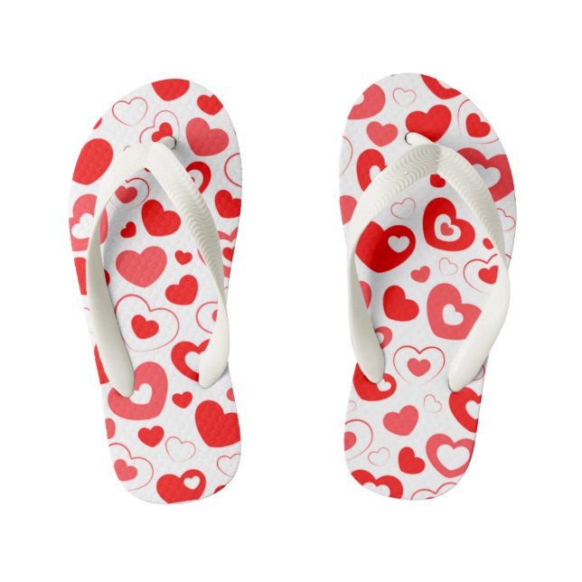 Kids Love Hearts Flip Flops (Footbed)