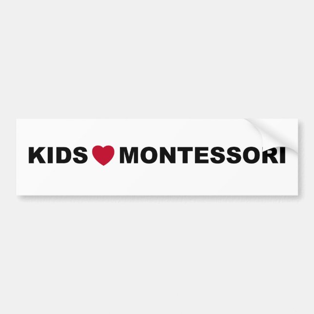 Kids Love Montessori Bumper Sticker (Front)