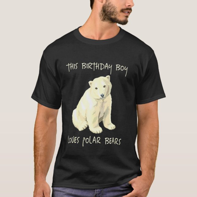 Kids Love Polar Bears Birthday Boy T-Shirt (Front)
