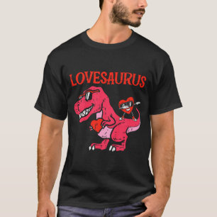 Kids Lovesaurus Dino Trex Dab Heart Toddler Boys V T-Shirt