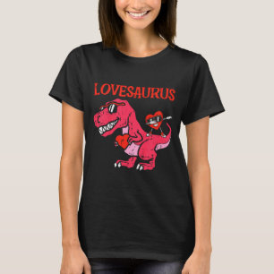 Kids Lovesaurus Dino Trex Dab Heart Toddler Boys V T-Shirt