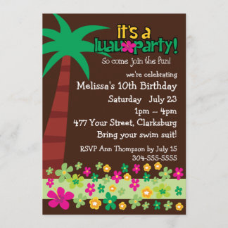 Kids Luau Invitation