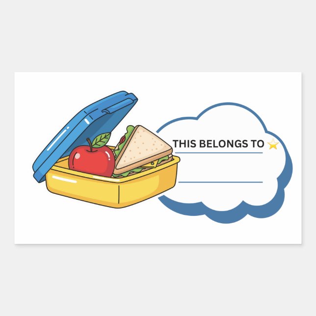 ​Kids Lunch Box Name Label Sticker - Back to Schoo (Front)