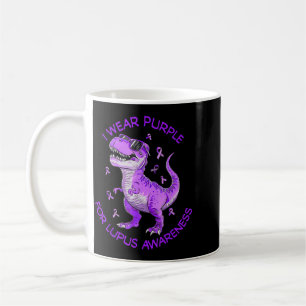 Kids Lupus Awareness I Wear Purple Dinosaur Coffee Mug