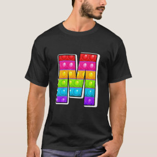 Kids M Cutest Capital Letter M Alphabet Funny Popp T-Shirt