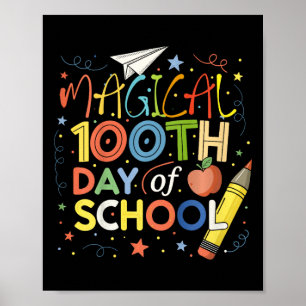 Kids Magical 100th Day Of School Funny Gift Boys G Poster