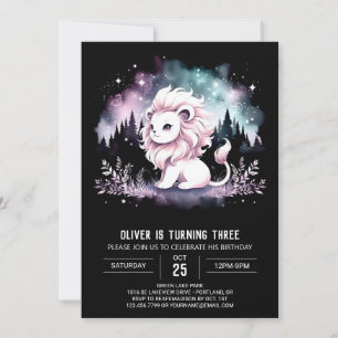 Kids Magical Lion Birthday  Invitation