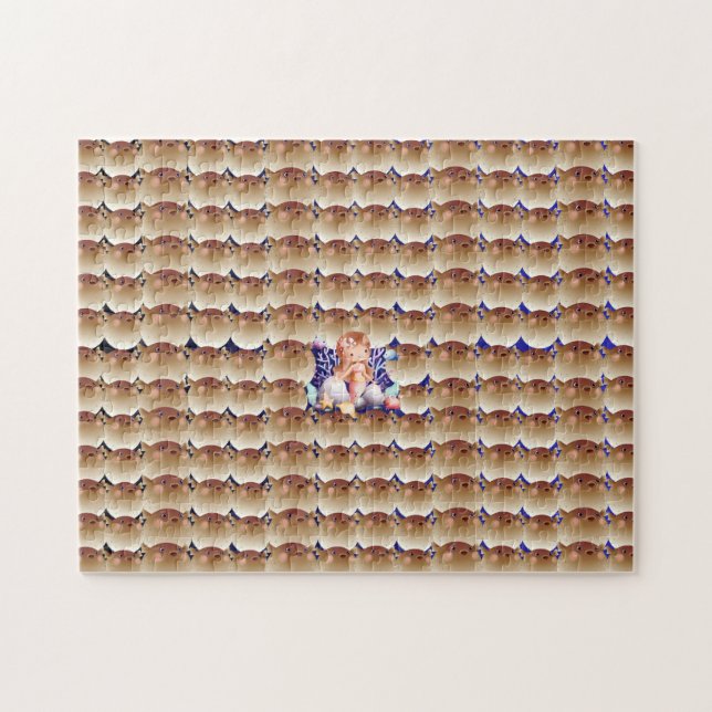kids magical mermaid puffer fish under the sea  jigsaw puzzle (Horizontal)