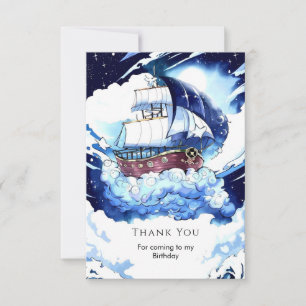 Kids' Magical Sea Pirate Birthday Thank You Card
