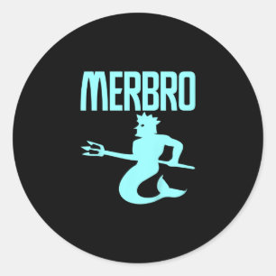 Kids Majestic Merbro Swimming Merman Design Classic Round Sticker
