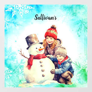 kids making a snowman