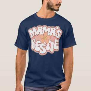 Kids Mama's Bestie Retro Style Groovy Baby Girl Mo T-Shirt