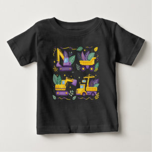 Kids Mardi Gras Construction Truck Cute Vehicle Bo Baby T-Shirt