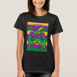 Kids Mardi Gras  Stripe Video Game Gamer Gaming Ba T-Shirt