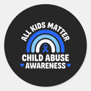 Kids Matter Child Abuse Prevention Awareness Blue Classic Round Sticker