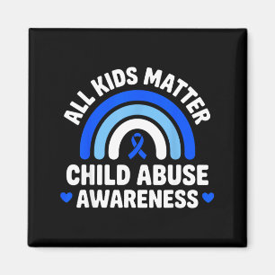 Kids Matter Child Abuse Prevention Awareness Blue Magnet