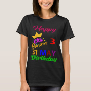 Kids May Girls Birthday 31 May 3rd Anniversary T-Shirt
