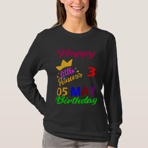 Kids May Girls Birthday 5 May 3rd Anniversary T-Shirt