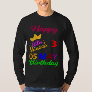 Kids May Girls Birthday 5 May 3rd Anniversary T-Shirt