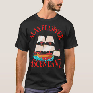 Kids Mayflower Descendant Ship History Gift Pilgri T-Shirt