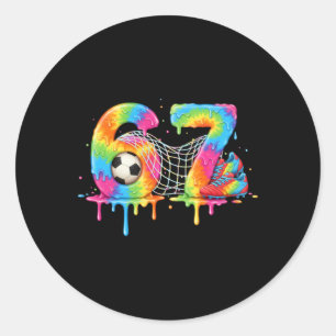 Kids Meme 67 Six 6 Seven 7 Ice Cream Drips Soccer  Classic Round Sticker