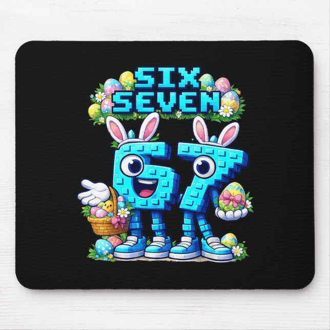 Kids meme 67 six seven 6 7 easter day  mouse pad (Front)