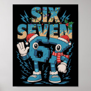 Kids Meme 67 Six Seven 6 7 Italian Brainrot Christ Poster