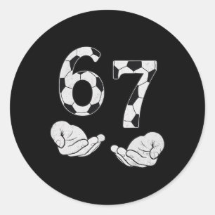 Kids Meme 6 7 Six Seven Italian Brainrot 67 Soccer Classic Round Sticker