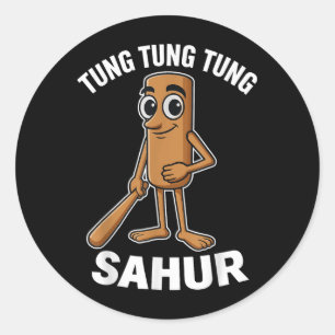 Kids Meme Italian Brainrot Tung Tung Tung Sahur T- Classic Round Sticker