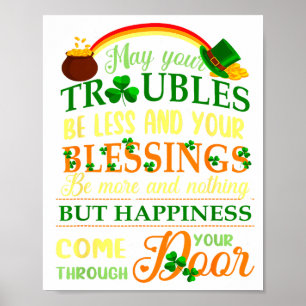 Kids Men Women Irish Blessing St Patrick&# ; s Day Poster