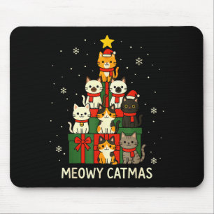 Kids Men Women Meowy Catmas Funny Christmas Cats C Mouse Pad