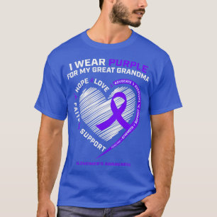 Kids Men Women Purple Great Grandma Alzheimers Awa T-Shirt