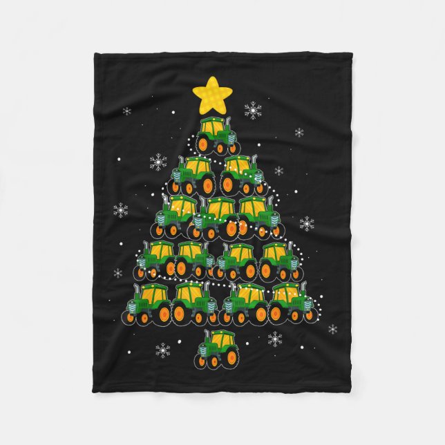 Kids Men Women Tractor Christmas Tree Farmer Xmas  Fleece Blanket (Front)