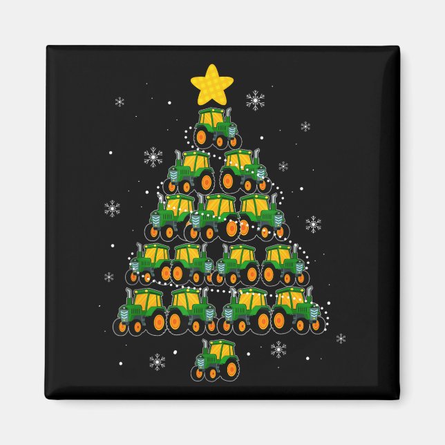 Kids Men Women Tractor Christmas Tree Farmer Xmas  Magnet (Front)