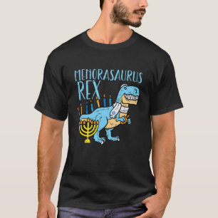 Kids Menorasaurus Rex Trex Dino Jewish Kids Toddle T-Shirt