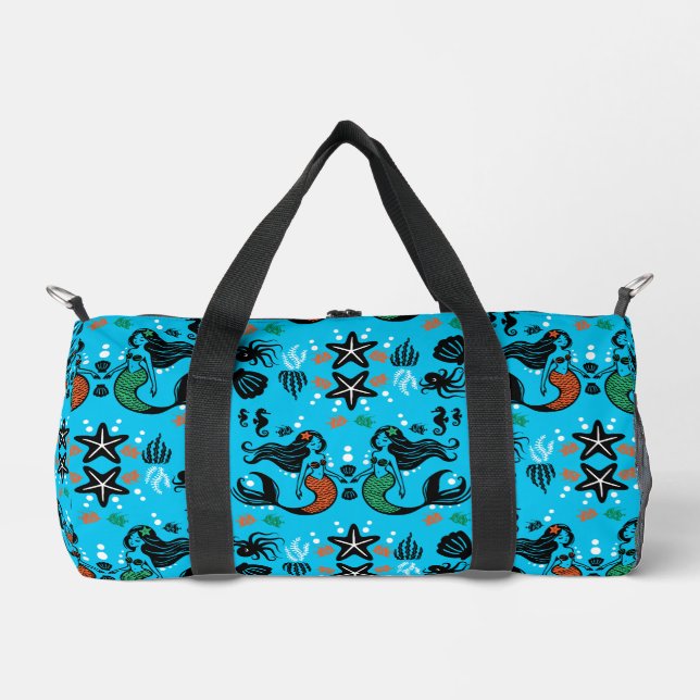Kids Mermaid Beach Duffle Bag (Front)