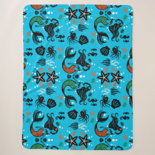 Kids Mermaid Beach Sherpa Blanket