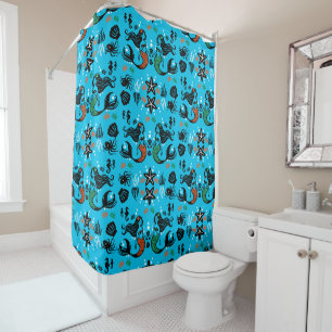 Kids Mermaid Beach Shower Curtain