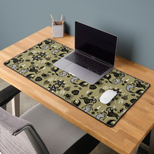 Kids Mermaid Gold Beach Desk Mat