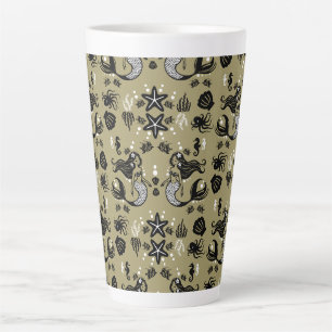 Kids Mermaid Gold Beach Latte Mug