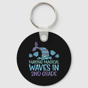 Kids Mermaid Magical Waves 2nd Grade Second First  Key Ring