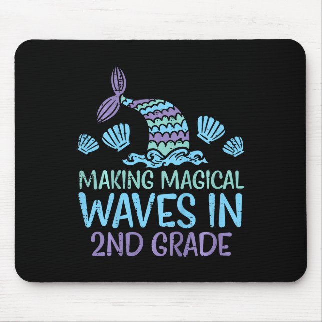 Kids Mermaid Magical Waves 2nd Grade Second First  Mouse Pad (Front)