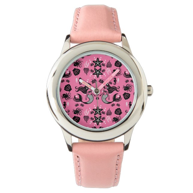 Kids Mermaid Pink Watch (Front)