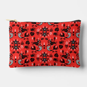 Kids Mermaid Red Pink Accessory Pouch