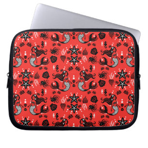 Kids Mermaid Red Pink Laptop Sleeve