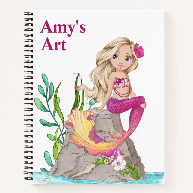 Kids Mermaid Sketch  Notebook (Front)