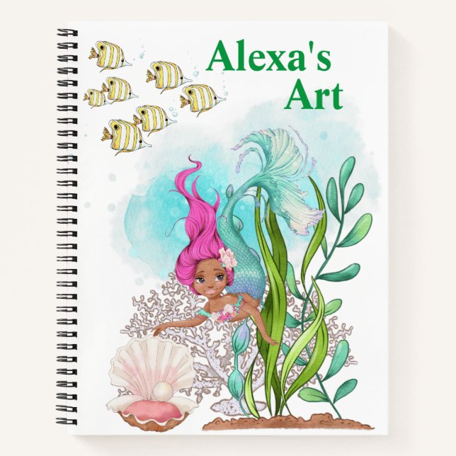 Kids Mermaid Sketch  Notebook (Front)