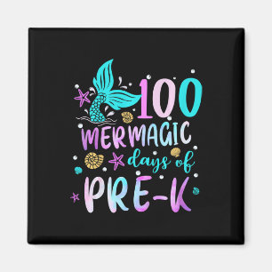 Kids Mermaid Tail 100 Mermagic Days Of Pre-k For T Magnet