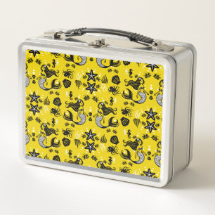 Kids Mermaid Yellow Beach Metal Lunch Box