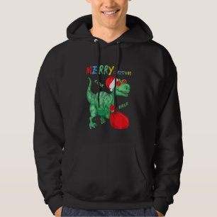 Kids Merry Christmas Trex Dino Pyjamas Kids Toddle Hoodie